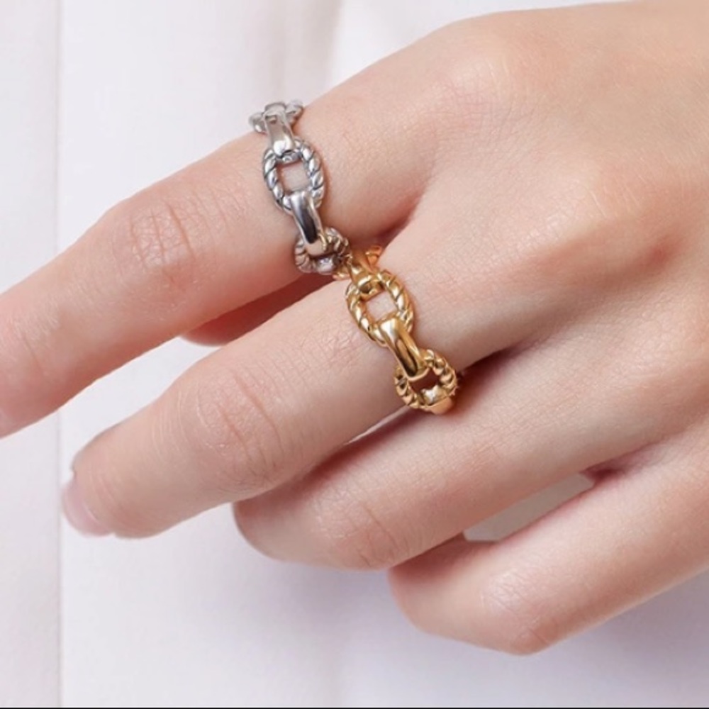 ⛓💛Insta 18K gold plated chain ring - Picture 2 of 8